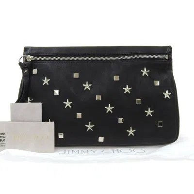 Jimmy Choo Zena Leather Clutch Black