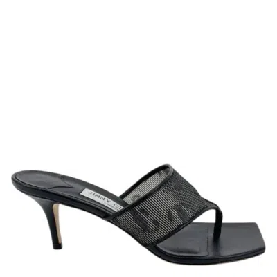 Jimmy Choo Zenoba 65 Logo Mesh Sandals In Black
