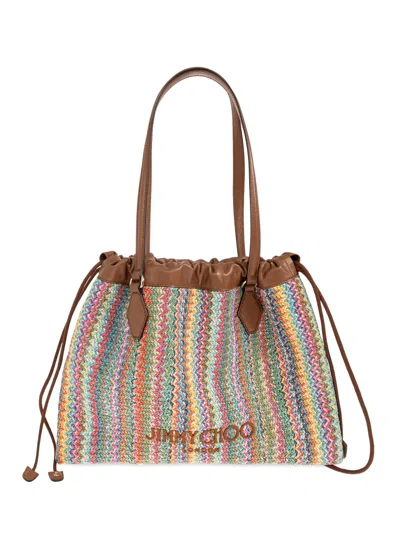 Jimmy Choo Zigzag Drawstring Tote Bag In Multi