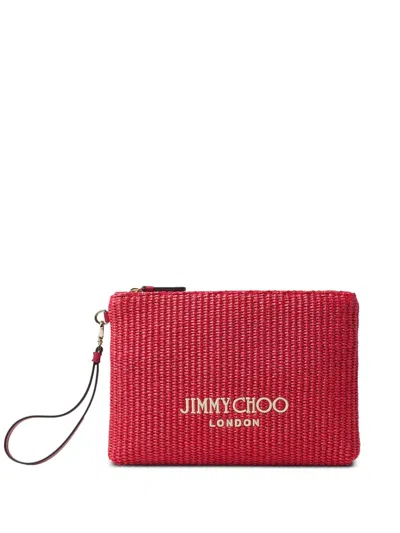 Jimmy Choo Zip Fastening Clutch Bag In Red