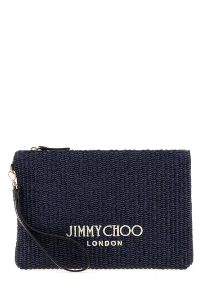 Jimmy Choo Zipped Flat Pouch In Black