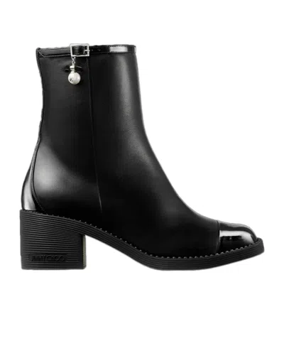 Jimmy Choo Zipper Ankle Boots In Black