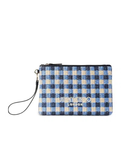 Jimmy Choo Zip-top Clutch In Blue