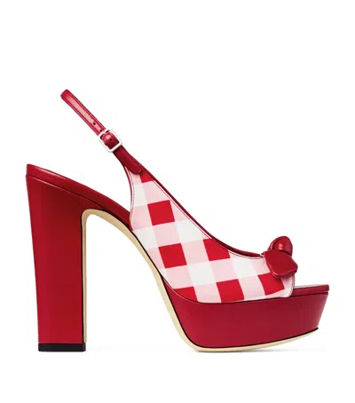 Jimmy Choo Ziva 120 Gingham Sandals In Multi