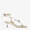 Jimmy Choo Zyra 50 Leather Heeled Sandals In Gold/gold/gold