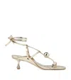 Jimmy Choo Zyra 50 Leather Heeled Sandals In Gold