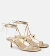 Jimmy Choo Zyra 50 Leather Heeled Sandals In Gold/gold/gold