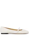 Jimmy Choo White Leather Ballerina Flats