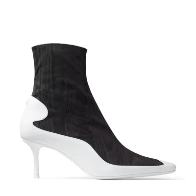 Jimmy Choo X Marine Serre Moire Ankle Boots In Black