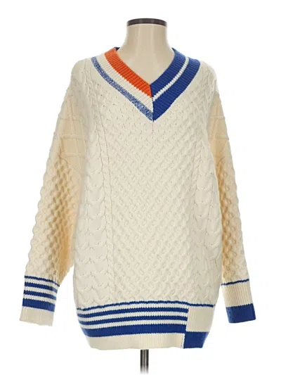 Pre-owned J.ing Pullover Sweater In White