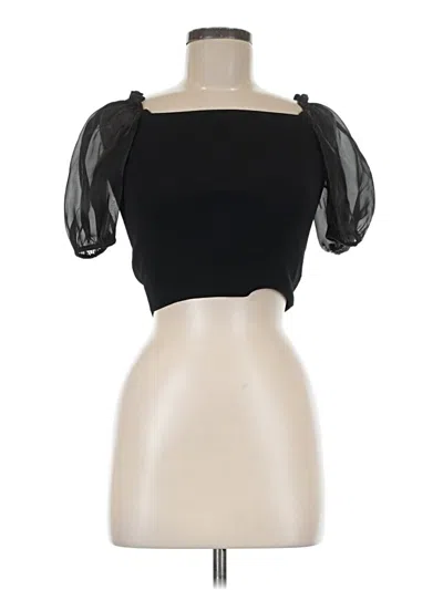 Pre-owned J.ing Short Sleeve Top Black Strapless Neckline Tops