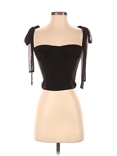 Pre-owned J.ing Short Sleeve Top Black Strapless Neckline Tops