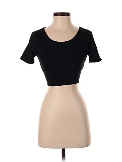 Pre-owned J.ing Short Sleeve Top Black Sweetheart Neckline Tops