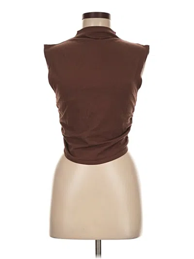 Pre-owned J.ing Sleeveless Top Brown Cowl Neck Tops