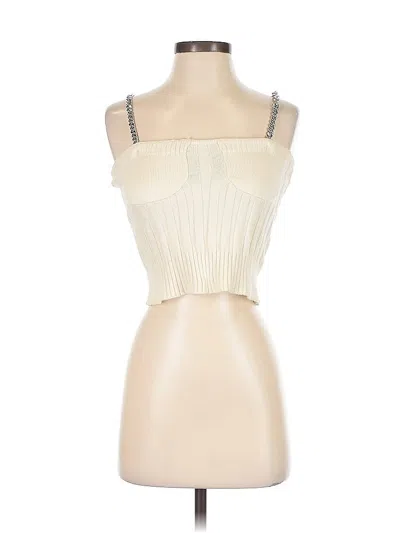 Pre-owned J.ing Sleeveless Top Ivory Strapless Neckline Tops In White