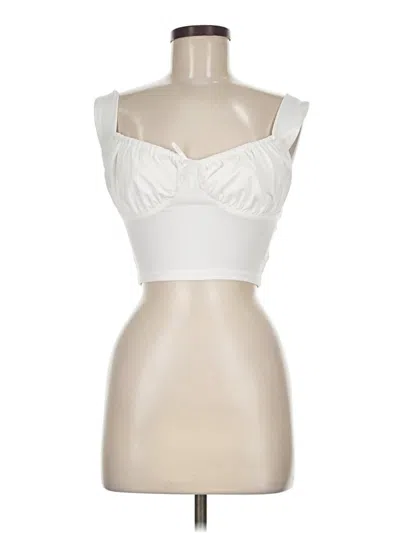 Pre-owned J.ing Sleeveless Top White Sweetheart Neckline Tops