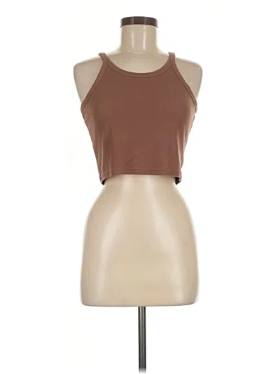 Pre-owned J.ing Tank Top Brown Halter Neckline Tops