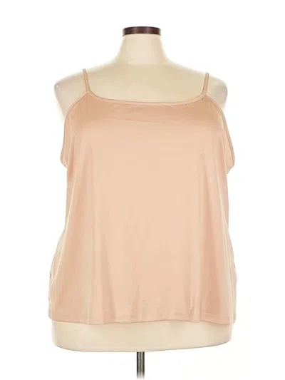 Pre-owned J.ing Tank Top Tan Cold Shoulder Neckline Tops In Brown