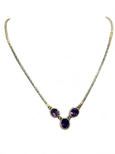 Jinja Jewelry Women's Natural Amethyst Necklace In Silver In Gold