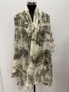 Jitni Khaki/creme Cashmere Scarf In Green