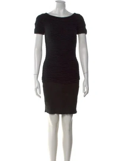 Pre-owned Jitrois Bateau Neckline Knee-length Dress In Black