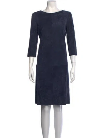 Pre-owned Jitrois Bateau Neckline Knee-length Dress In Blue