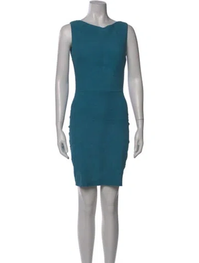 Pre-owned Jitrois Bateau Neckline Mini Dress In Blue