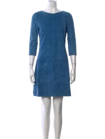 Pre-owned Jitrois Bateau Neckline Mini Dress In Blue