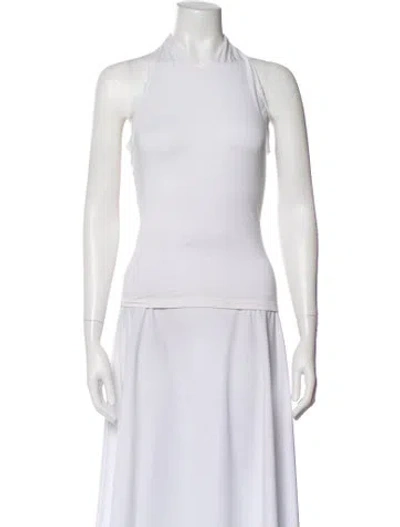 Pre-owned Jitrois Halterneck Sleeveless Top In White