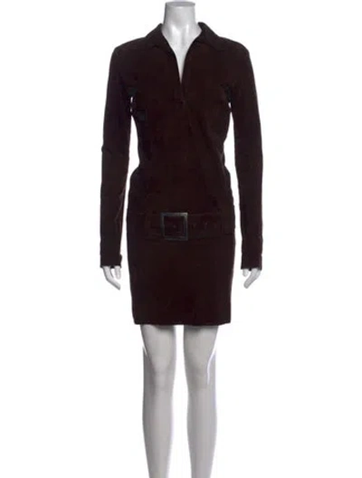 Pre-owned Jitrois Lamb Leather Mini Dress In Black