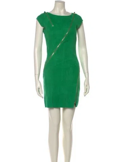 Pre-owned Jitrois Lamb Leather Mini Dress In Green
