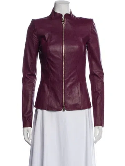 Pre-owned Jitrois Lambskin Biker Jacket In Purple