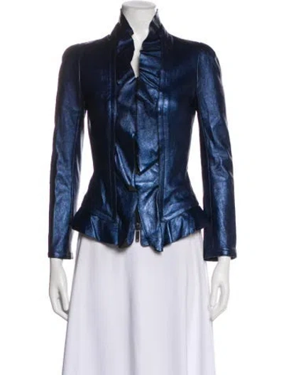 Pre-owned Jitrois Lambskin Blazer In Blue