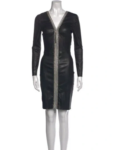 Pre-owned Jitrois Lambskin Knee-length Dress In Black