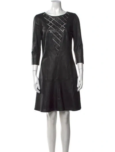 Pre-owned Jitrois Lambskin Knee-length Dress In Black