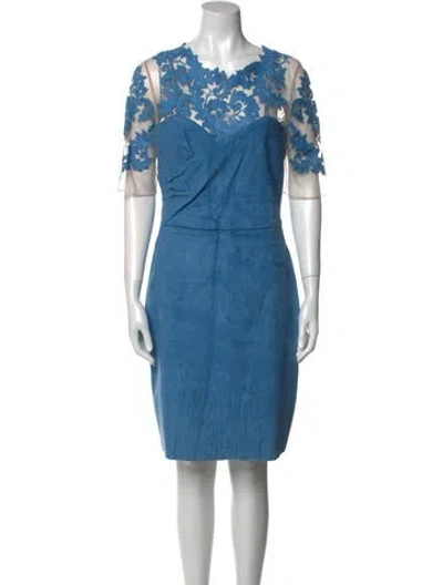 Pre-owned Jitrois Lambskin Knee-length Dress In Blue
