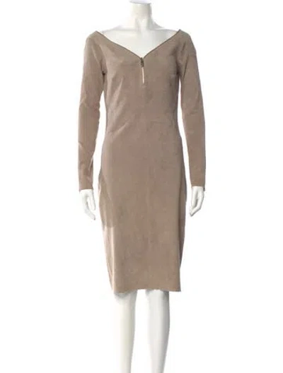 Pre-owned Jitrois Lambskin Knee-length Dress In Neutrals