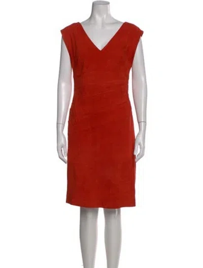 Pre-owned Jitrois Lambskin Knee-length Dress In Orange