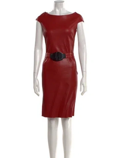 Pre-owned Jitrois Lambskin Knee-length Dress In Red