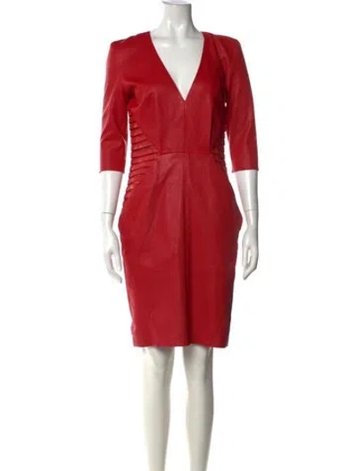 Pre-owned Jitrois Lambskin Knee-length Dress In Red