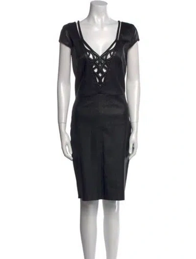 Pre-owned Jitrois Lambskin Knee-length Dress W/ Tags In Black