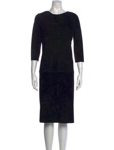 Pre-owned Jitrois Lambskin Midi Length Dress W/ Tags In Black