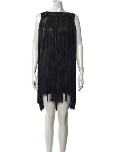 Pre-owned Jitrois Lambskin Mini Dress In Black