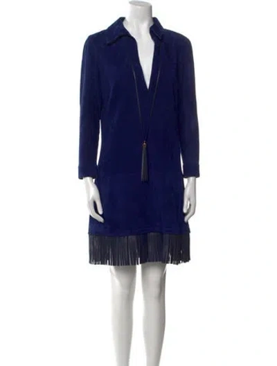 Pre-owned Jitrois Lambskin Mini Dress In Blue