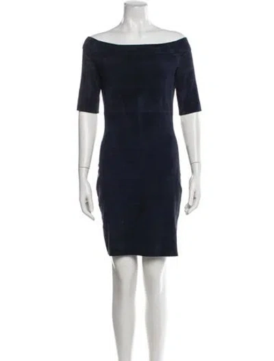 Pre-owned Jitrois Lambskin Mini Dress In Blue