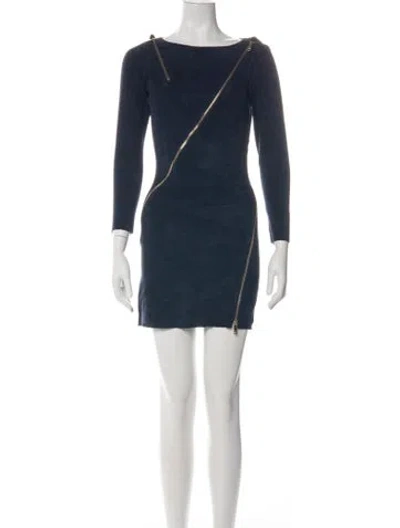 Pre-owned Jitrois Lambskin Mini Dress In Blue