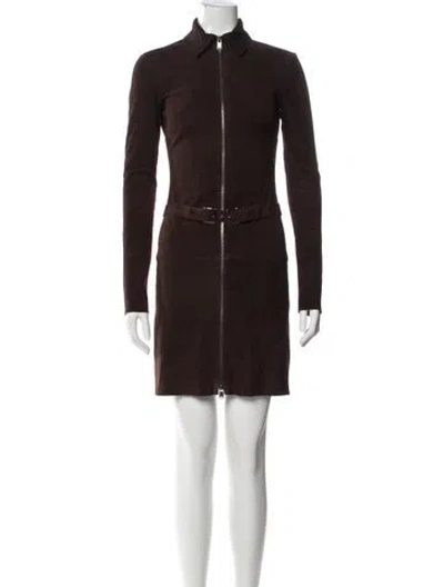 Pre-owned Jitrois Lambskin Mini Dress In Brown