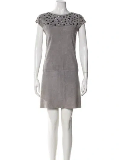 Pre-owned Jitrois Lambskin Mini Dress In Gray