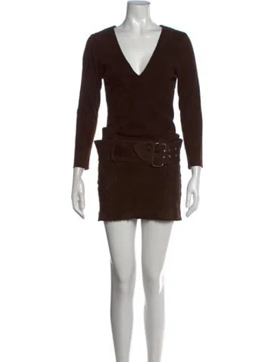 Pre-owned Jitrois Lambskin Mini Dress In Green