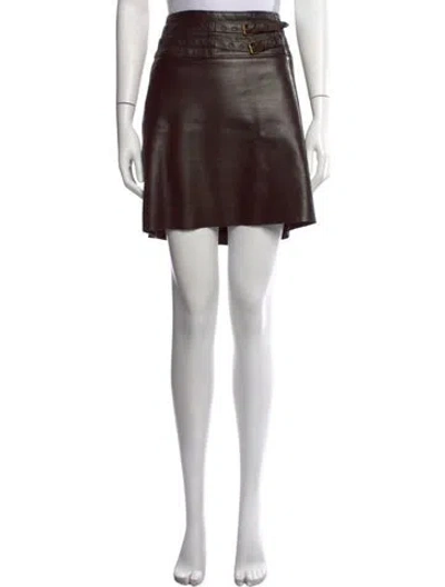 Pre-owned Jitrois Lambskin Mini Skirt In Black